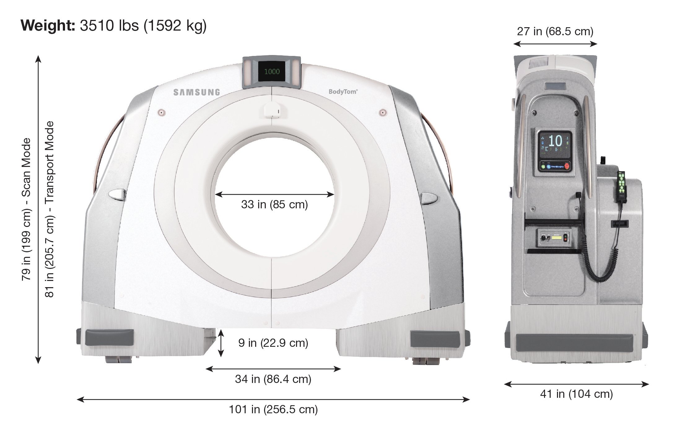 BodyTom® Portable Full Body CT NeuroLogica Samsung