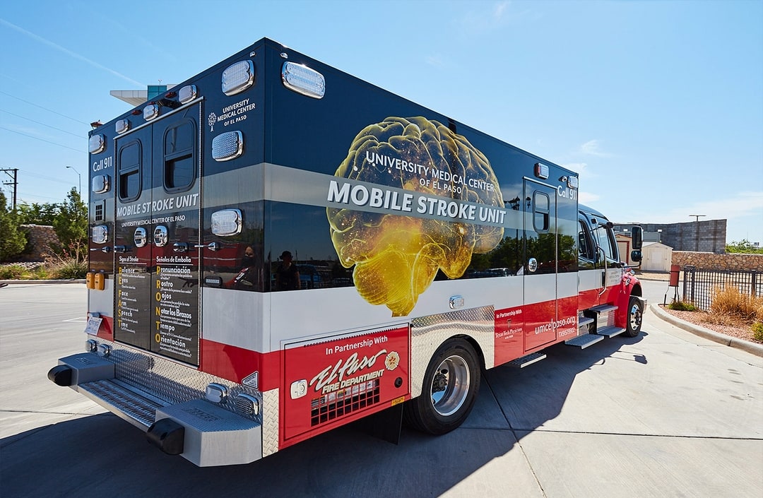 Back of the UMC-El PAso mobile stroke unit